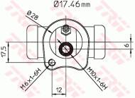 BWC115 TRW - Cylinderek ham.OPEL KADETT E /17.46mm/ /TRW/