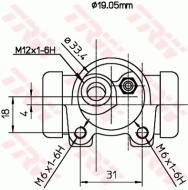 BWD115 TRW - Cylinderek ham. /TRW/ 