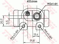 BWF126 TRW - Cylinderek ham.RENAULT 19 I 1988 - 19 94, 19 II 1992 - 1996,