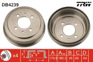 DB4239 TRW - Bęben ham.MITSUBISHI COLT IV 1992 - 1 996, COLT V 1995 - 2003, LANCER V 1992 - 1996