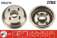 DB4276 TRW - Bęben ham.FORD FIESTA 1.3-1.4 tył 95- /180x44/ KA 96-,MAZDA 96- /+ABS//TRW/