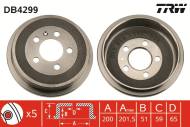 DB4299 TRW - Bęben ham.AUDI A2 1.2TDI-1.4TDI 00-,SKODA FABIA 1.0-1.9SDI /200x50.5/ /TRW/