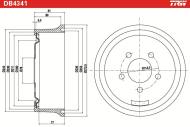 DB4341 TRW - Bęben ham.RENAULT, 