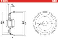 DB4350 TRW - Bęben ham.MAZDA 121 II 1990 - 1996, 