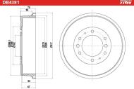 DB4381 TRW - Bęben ham.NISSAN PATROL 2.8-3.3 79- /TRW/