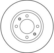 DF1216 TRW - Tarcza ham.PEUGEOT 405 SRi/TD przód 87- /266x10/ CITROEN BX -94 /TRW/