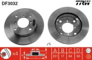 DF3032 TRW - Tarcza ham.SUZUKI SWIFT 1.0-1.3/89-00 przód  ALTO 93- /TRW/