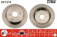 DF7374 TRW - Tarcza ham.HONDA CR-V 2.0-2.2CDTI 05- tył /304.4x9/