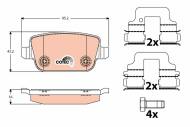 GDB1732 TRW - Klocki ham.FORD FOCUS II 2.5RS 09->, GALAXY 1.6TDCI-2.0TDCI tył /TRW/