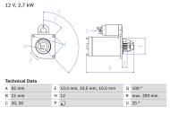 0986010950 BOSCH - Rozrusznik /BOSCH/