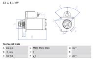 0986012340 BOSCH - Rozrusznik /BOSCH/