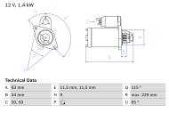 0986014341 BOSCH - Rozrusznik /BOSCH/