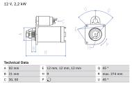 0986016210 BOSCH - Rozrusznik /BOSCH/