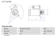 0986017120 BOSCH - Rozrusznik OPEL ASTRA G 1.2 16V -05 /BOSCH/