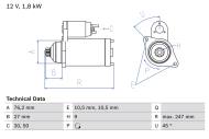 0986018410 BOSCH - Rozrusznik SKODA FELICIA 1.9D 95- /BOSCH/