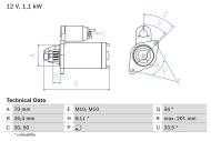 0986020350 BOSCH - Rozrusznik /BOSCH/