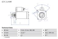 0986021651 BOSCH - Rozrusznik /BOSCH/