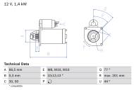 0986022800 BOSCH - Rozrusznik /BOSCH/