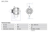 0986038600 BOSCH - Alternator OPEL OMEGA B 94-03,VECTRA 95-02