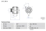 0986041190 BOSCH - Alternator /BOSCH/