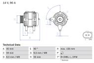 0986041500 BOSCH - Alternator /BOSCH/