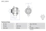 0986045370 BOSCH - Alternator FORD TRANSIT 2.4TDCI 04- /BOSCH/