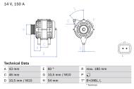 0986046240 BOSCH - Alternator CITROEN C2,C3,C4,C5,JUMPER 2.0-2.8HDI 02-