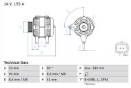 0986046250 BOSCH - Alternator /BOSCH/