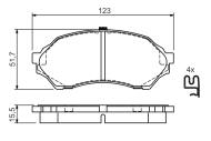 0986424610 BOSCH - Klocki ham.MAZDA 323S VI 1.4 1.5 16V 98-przód /BOSCH/