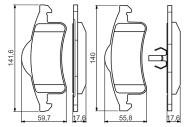 0986424665 BOSCH - Klocki ham.JEEP CHEROKEE II 2.5i-4.0 98-tył /BOSCH/