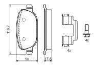 0986424775 BOSCH - Klocki ham.LANCIA THESIS 2.0 02- /BOSCH/