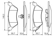 0986424816 BOSCH - Klocki ham.CHRYSLER VOYAGER 00- Tył