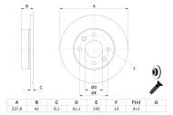 0986478273 BOSCH - Tarcza ham.RENAULT CLIO 90-98 przód /238x8/ /BOSCH/