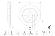 0986478344 BOSCH - Tarcza ham.FORD FOCUS 1.4-2.0 98- tył /253x10,3/ went.SCORPIO 94-98/BOSCH/