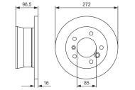 0986478433 BOSCH - Tarcza ham.VW LT 28-46 96- tył /272X16/ DB SPRINTER/BOSCH/