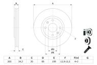 0986478979 BOSCH - Tarcza ham.CITROEN C3 1.6 16V HDI 05- /przód/ /BOSCH/