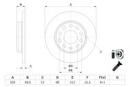 0986478987 BOSCH - Tarcza ham.AUDI A6 TYŁ/255x12/10.2000- /BOSCH/