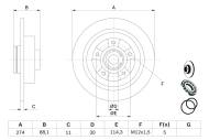 0986479009 BOSCH - Tarcza ham.RENAULT SCENIC 1.2-2.0 09- tył /BOSCH/