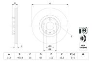 0986479057 BOSCH - Tarcza ham.AUDI A4,A6 1.9TDI,2.8 V6 -05 przód /BOSCH/