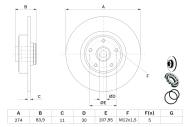 0986479273 BOSCH - Tarcza ham.RENAULT LAGUNA tył z łożyskiem /BOSCH/