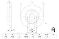 0986479363 BOSCH - Tarcza ham.TOYOTA YARIS 1.0-1.3 01.06-> przód /258x22/