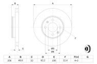 0986479367 BOSCH - Tarcza ham.KIA RIO 05- HYUNDAI ACCENT 05- przód /255.9x22/