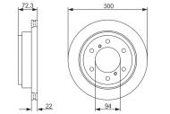 0986479373 BOSCH - Tarcza ham.MITSUBISHI PAJERO (V60,80) 3.2DID-3.8 00- tył /299.9x22/