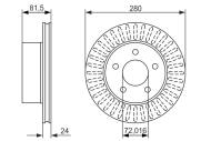 0986479386 BOSCH - Tarcza ham.JEEP CHEROKEE 2.1TD 90-96 2.5-4.0 90-99 przód /279.8x24/ /BOSCH/