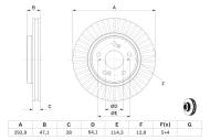 0986479456 BOSCH - Tarcza ham.HONDA CR-V 2.0,2.2CDTI 07- przód /293x28//BOSCH/