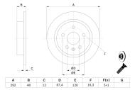 0986479513 BOSCH - Tarcza ham.OPEL INSIGNIA 1.4-2.0 08- 292x12 tył /BOSCH/