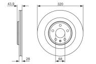 0986479552 BOSCH - Tarcza ham.RENAULT LAGUNA III 2.0DCI 07-,GRAND SCENIC III 09-