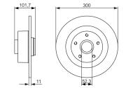 0986479573 BOSCH - Tarcza ham.RENAULT LAGUNA 2.0-3.0DCI 08-> tył z łożyskiem /BOSCH/