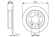 0986479598 BOSCH - Tarcza ham.KIA CARNIVAL 2.7,2.9CRDI 06- tył /324x12/