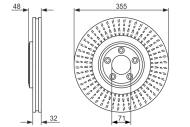 0986479754 BOSCH - Tarcza ham.JAGUAR FX 09- /przód //BOSCH/